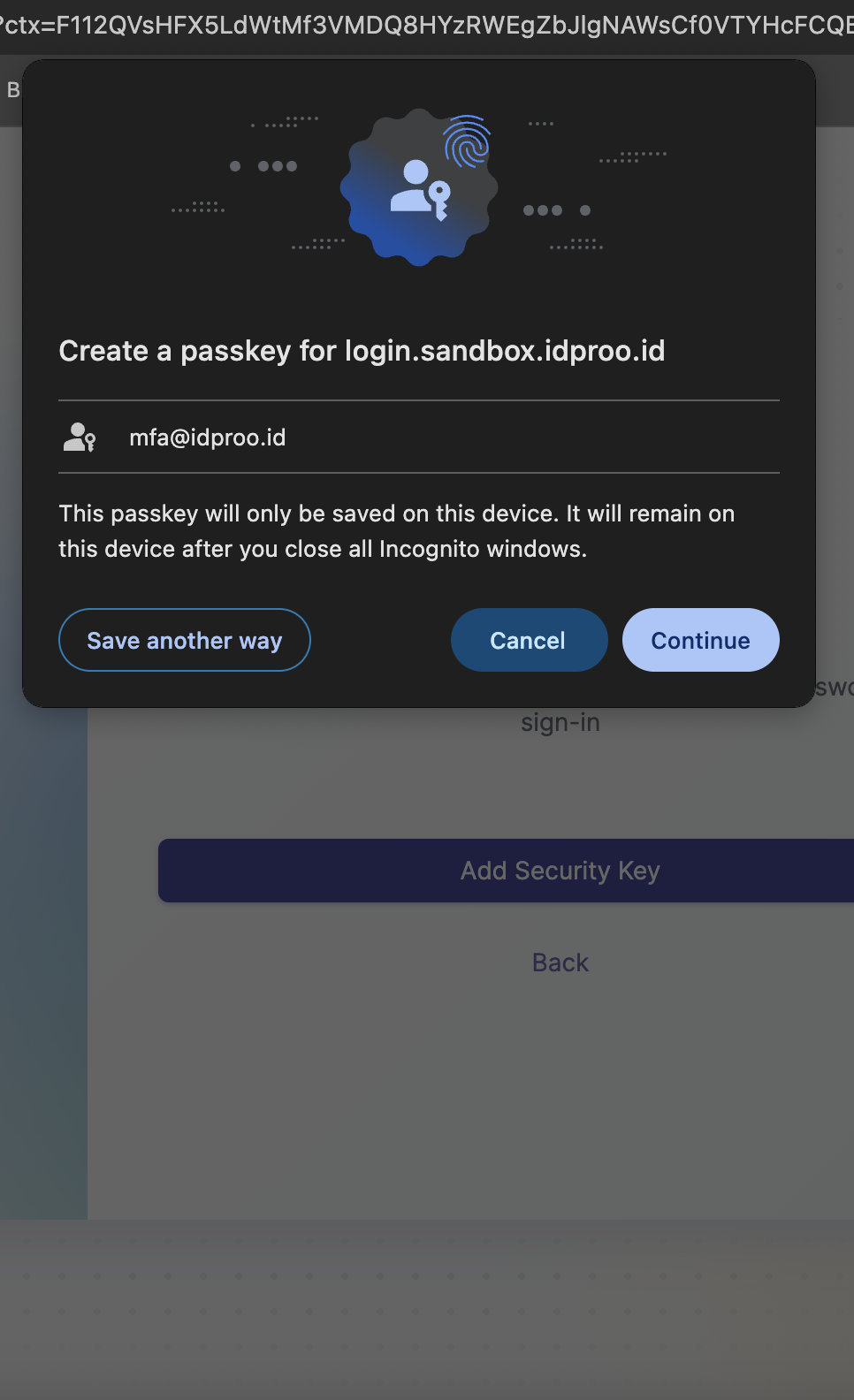 Contoh Modal pada halaman chrome browser